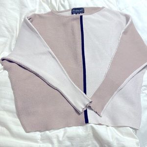 Premise - Beige & Black L/S Scoop Neck Sweater - Small